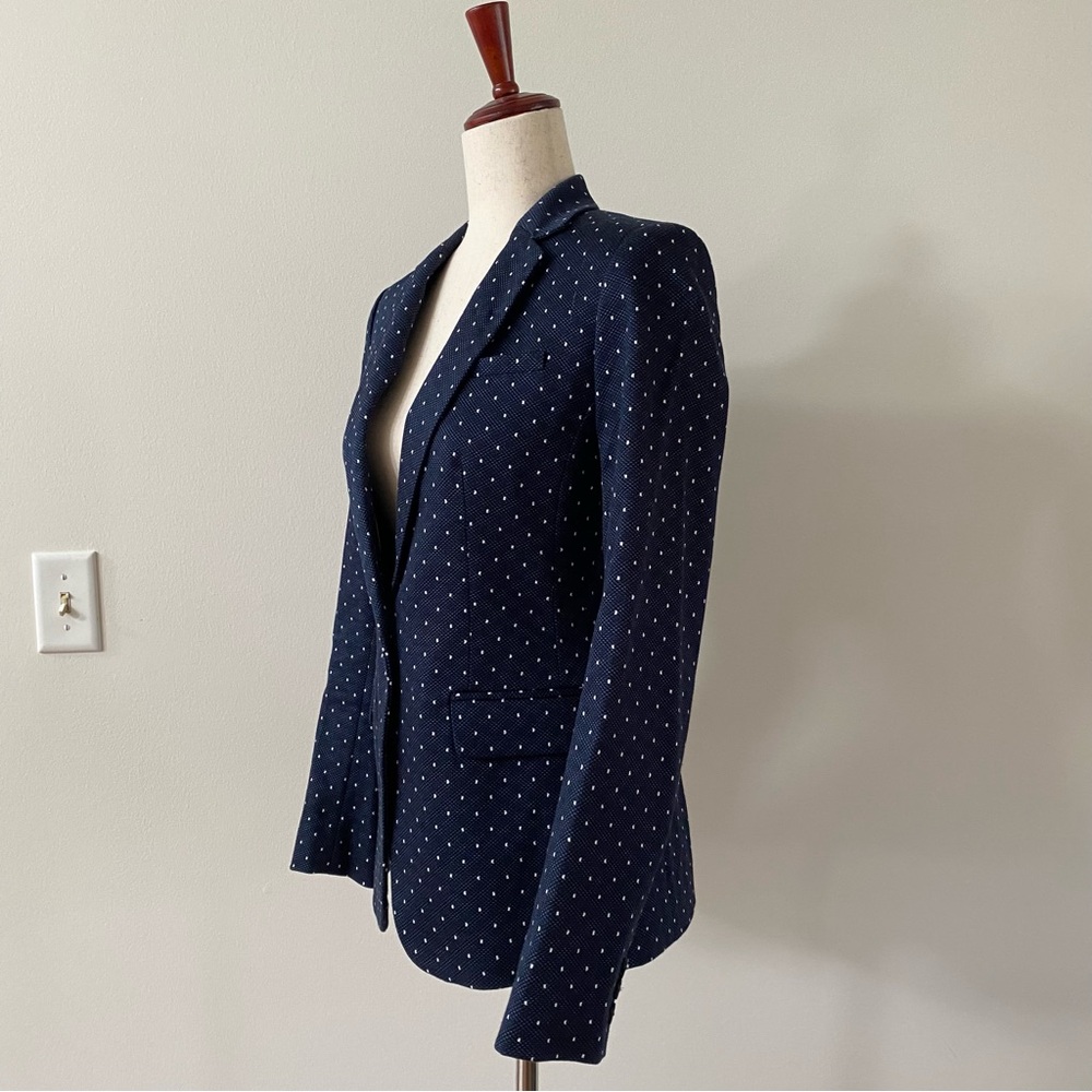Banana Republic Blazer Navy with White Polka Dots. Women’s size 4. - Picture 3 of 15